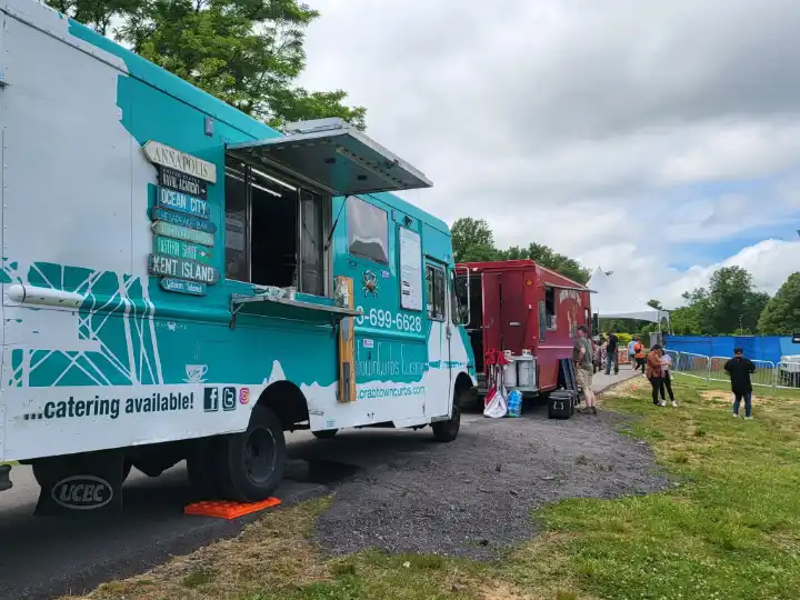 CrabTown Curbs food truck parked at an outdoor event location
